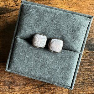 David Yurman Exotic Stone Cufflinks w/ Botswana Agate - RARE